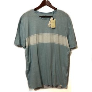 NWT 🔥LUCKY BRAND🔥Blue burnout stripe graphic tee